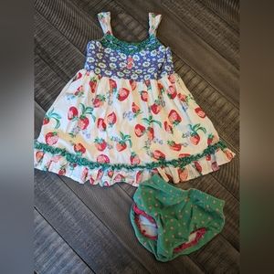Matilda Jane Happy and Free Strawberry Crumble dress with bloomers